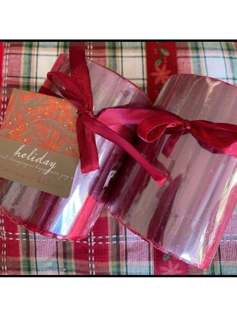 Pillar Candles Burgundy Pomegranate Clove Scented